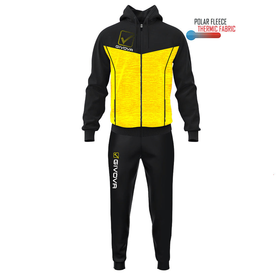TUTA VISA MELANGE CON CAPPUCCIO POLARFLEECE personalizzato con logo - Pubblienne
