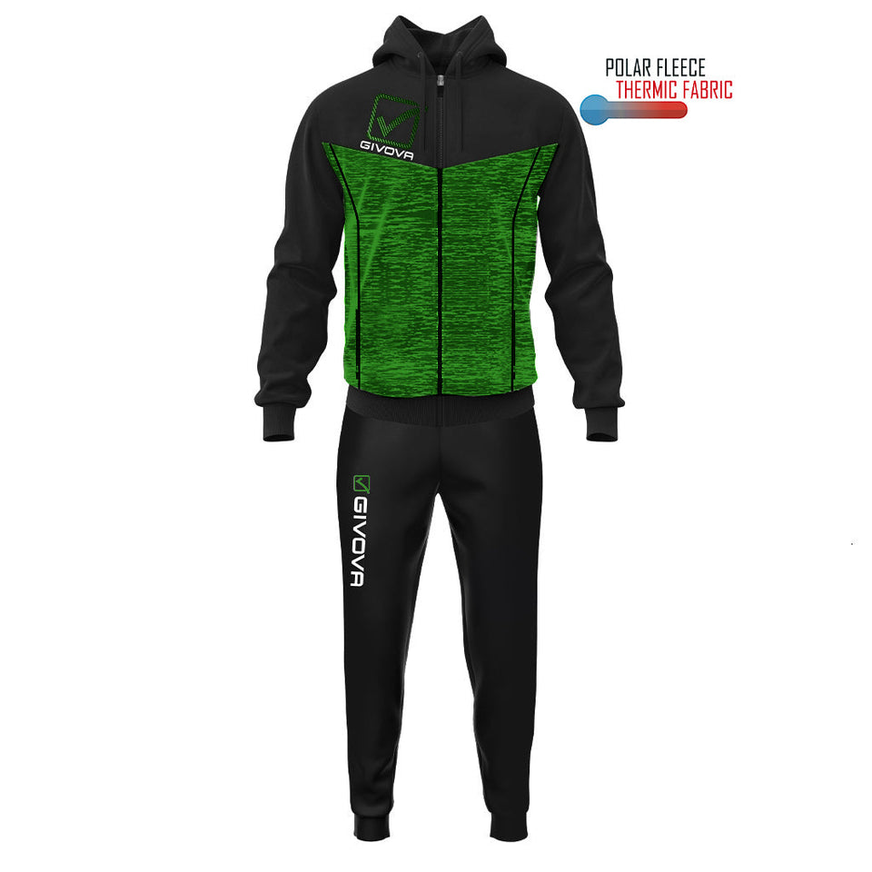 TUTA VISA MELANGE CON CAPPUCCIO POLARFLEECE personalizzato con logo - Pubblienne