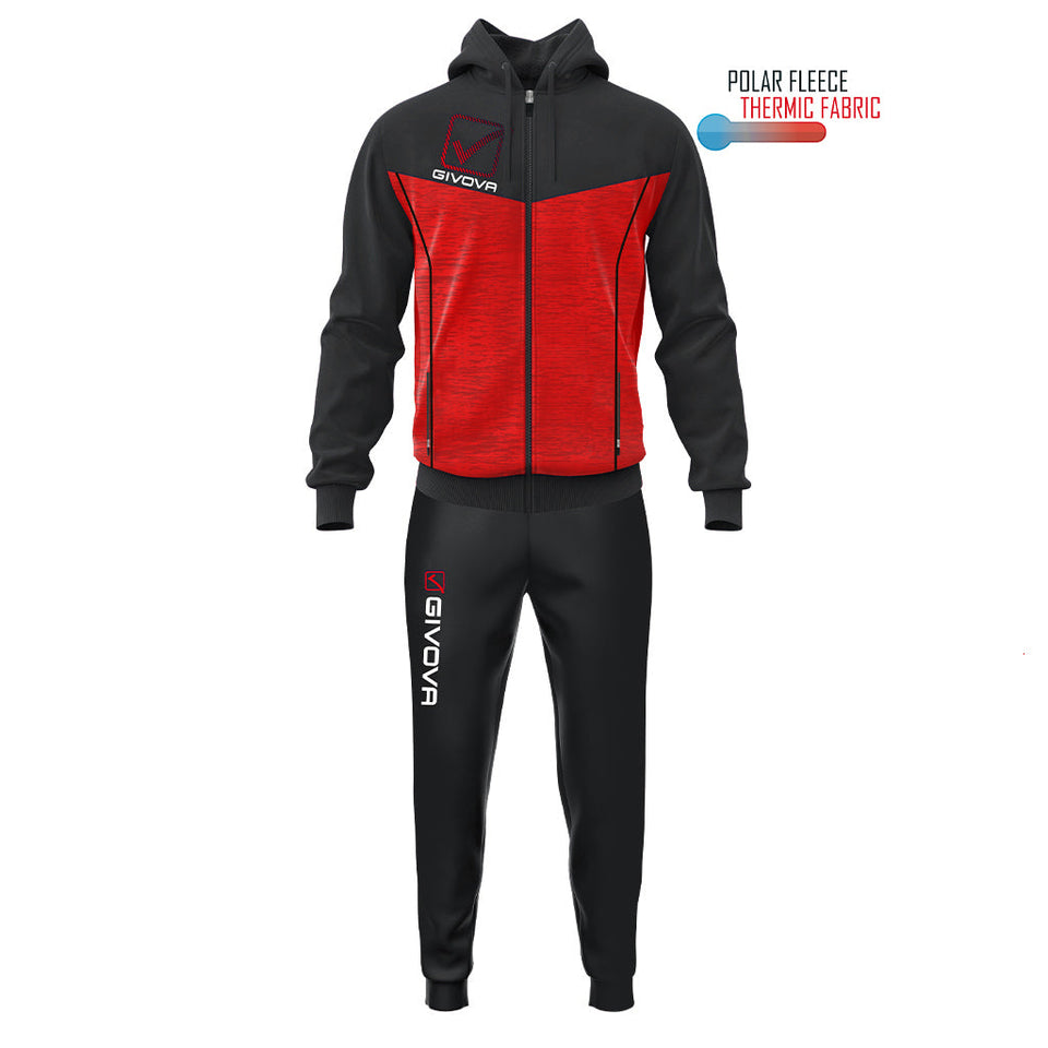 TUTA VISA MELANGE CON CAPPUCCIO POLARFLEECE personalizzato con logo - Pubblienne