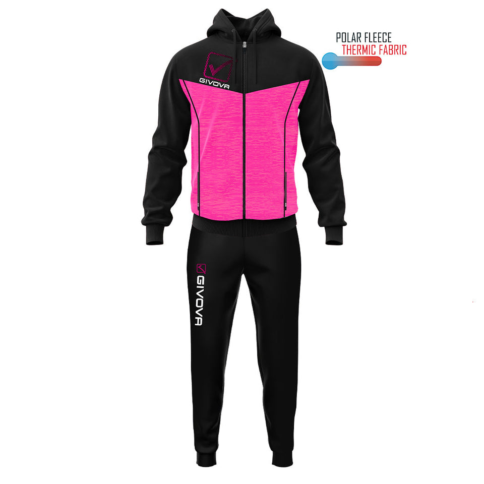 TUTA VISA MELANGE CON CAPPUCCIO POLARFLEECE personalizzato con logo - Pubblienne