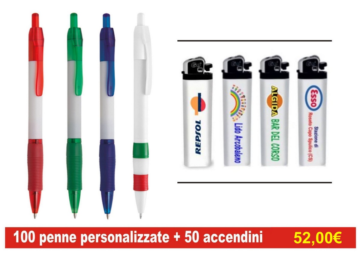 Penne e matite personalizzate.